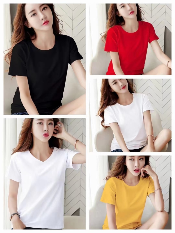 纯棉女装丝光棉净版T1300件，后领包边，独立包装，​码数S-2XL，全清便宜