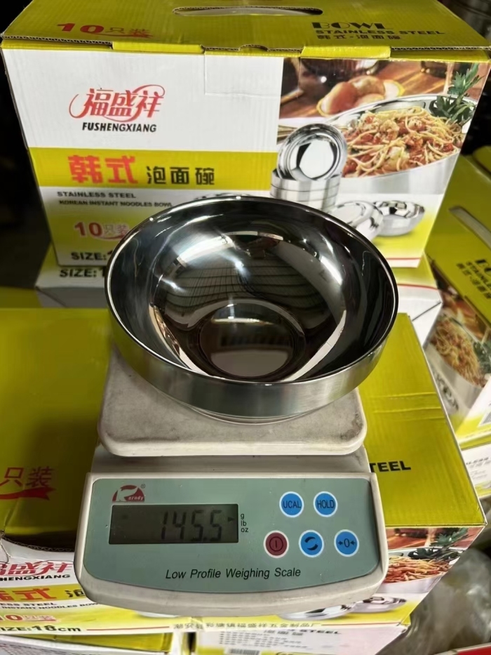 16公分，无磁韩式双层碗，精抛光，处理17件✖️180个，适合5元店客户。单个约150克，特价3.5💰
