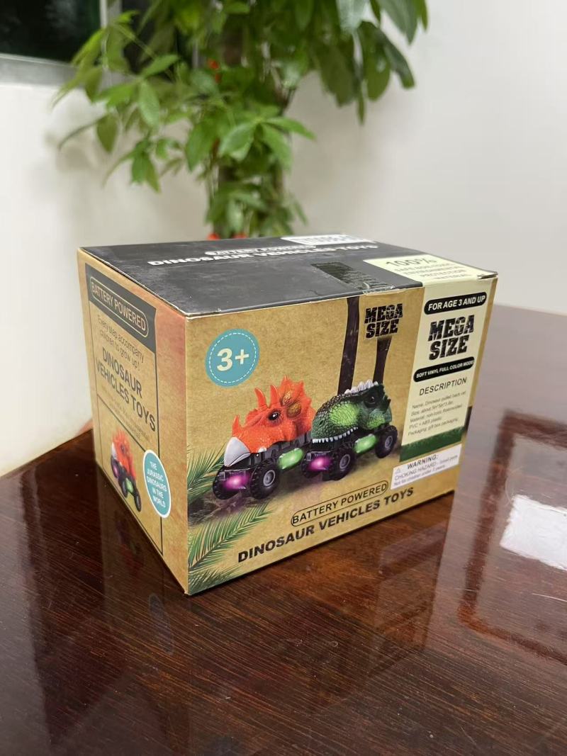 出口外贸， 恐龙车玩具套装， 数量580套， ​一套装2个， ​配电池。 ​大货板正。