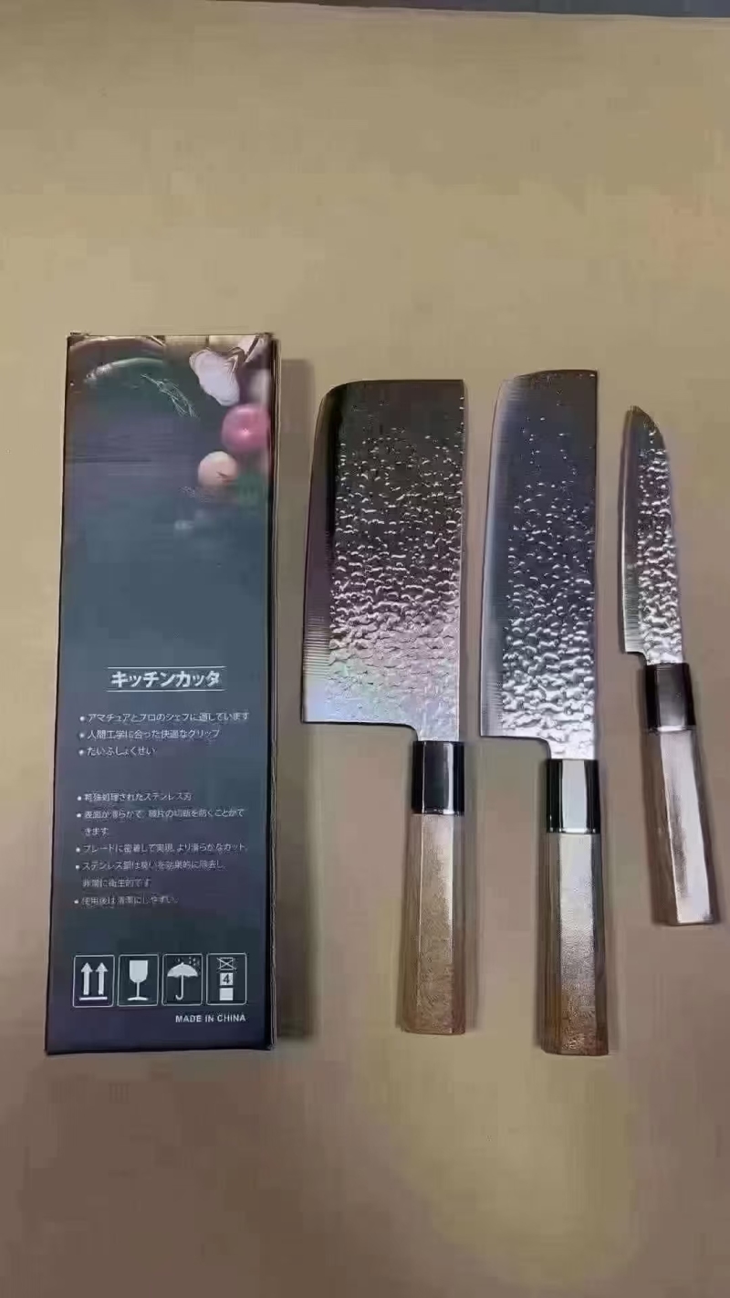 出口日本货，最后18件，日式锻打套刀三件套，原箱原件，一件60套，数量有限！特价16