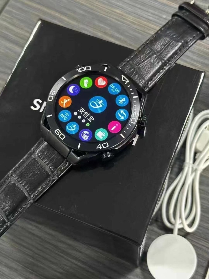 全功能智能圆盘手表 带支付，NFC，皮表带做工品质特好 现货500个特价清仓出，一箱100个