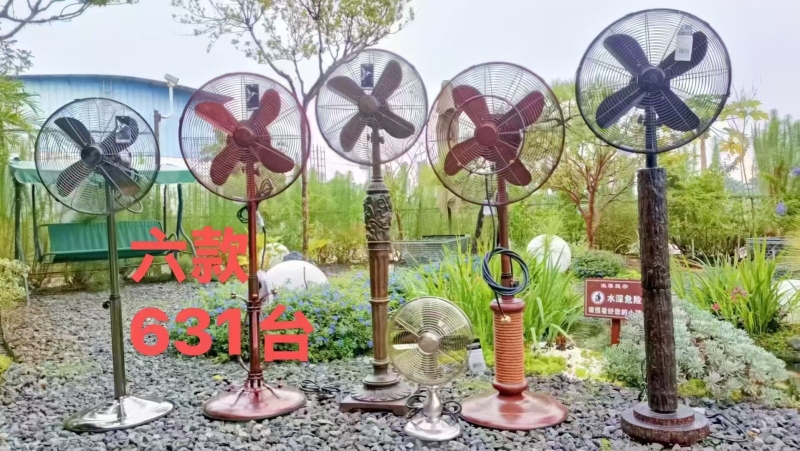出口美国 120V全金属复古风扇 金属网罩 铝合金扇叶 纯铜电机，金属电机壳 金属复古杆 金属底座 共计631台，