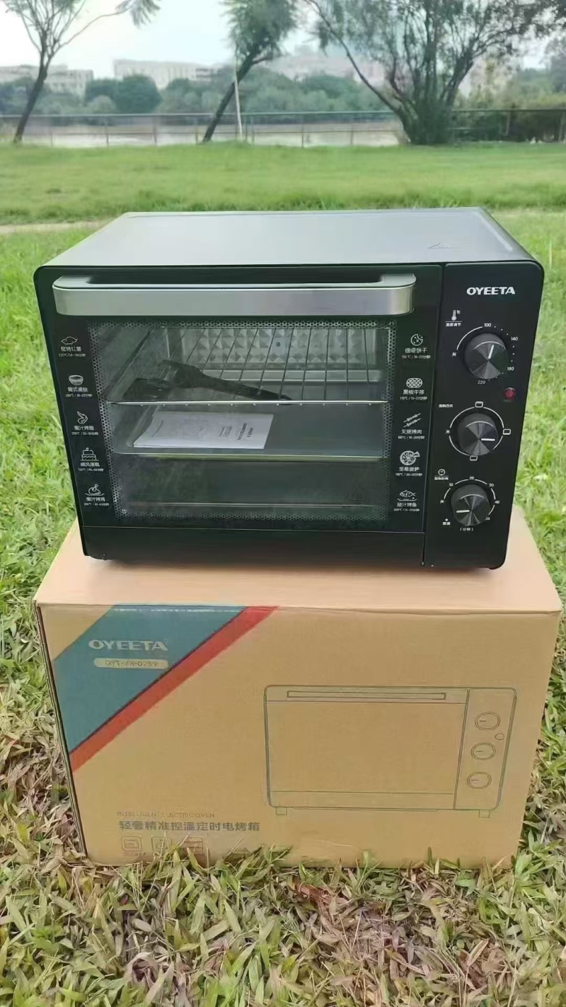 32升电烤箱 数量115台 德国品牌 国标机 全铜线，金属定时器 功率1500w 生产日期2024年1月 包装尺寸55*41.5*42cm，一箱一台