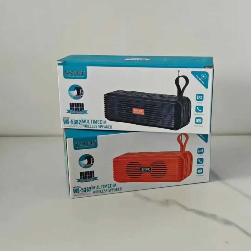 WS原装5382太阳能户外蓝牙音箱，带蓝牙，USB，TF卡，3.5音频输出，手电筒，收音机功能，500个