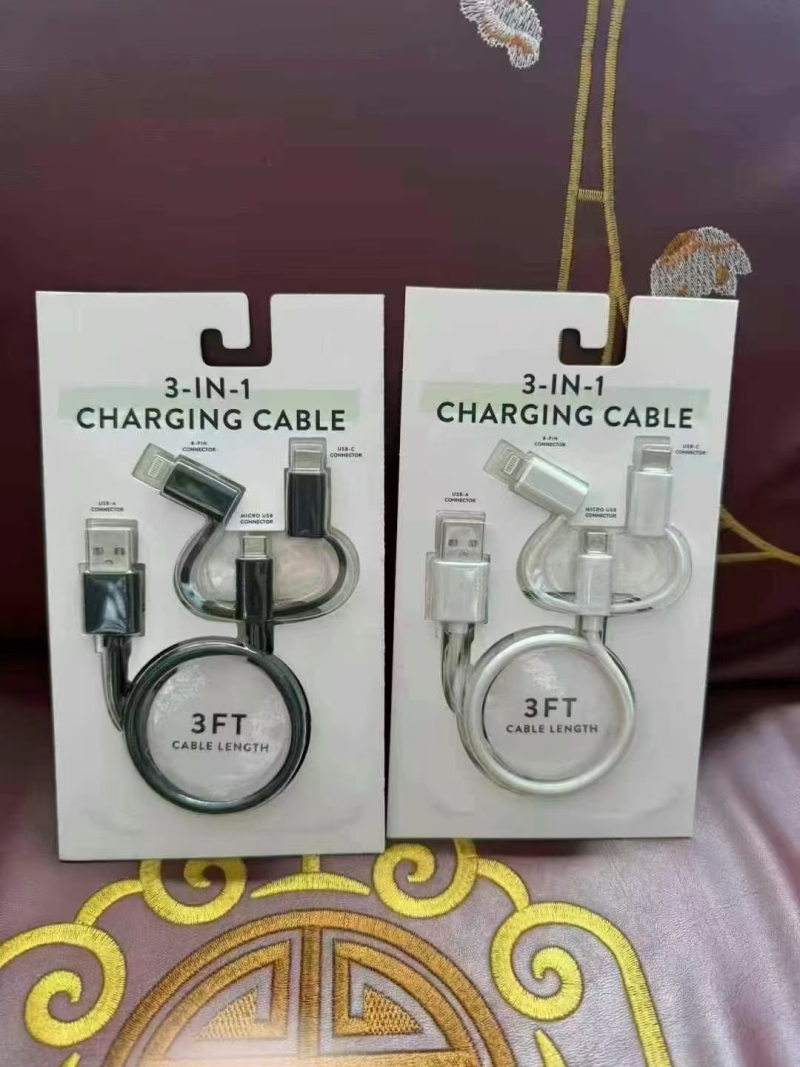 到货亚马逊品牌一拖三数据线30000条，1米长，快充线，四芯纯铜，全新整齐，有兴趣私聊