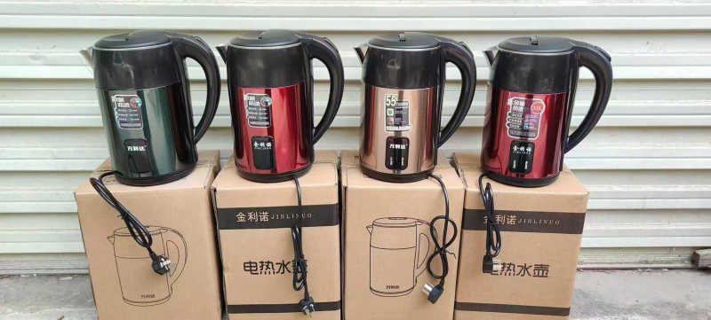 高端电水壶 双层不锈钢彩钢，钢盖 功率1500W 容量3升 带保温1100个 不带保温1000个