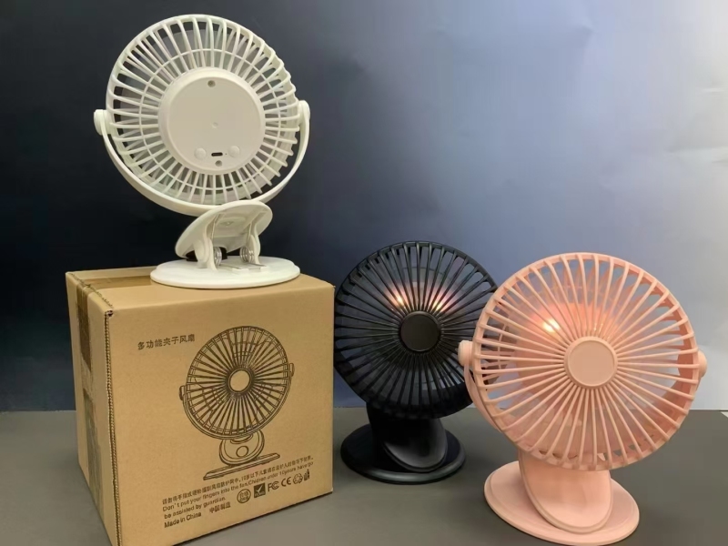 6寸夹子风扇，10,000个，无刷电机， 1200毫安电池，5档调节，带灯光
