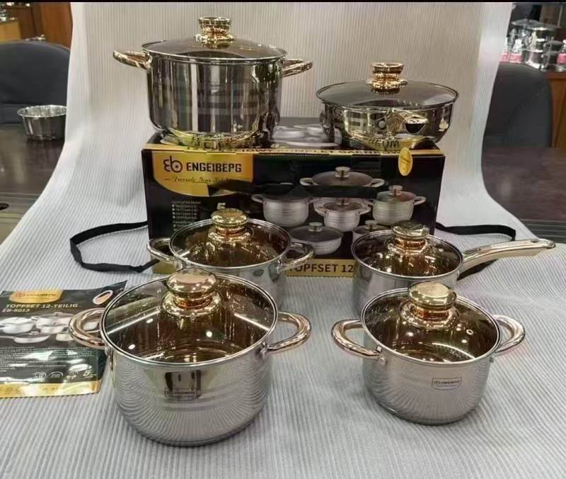 12件套套锅，10000套 电镀工艺，高档漂亮！ 广东江门大厂的高档货 低价出